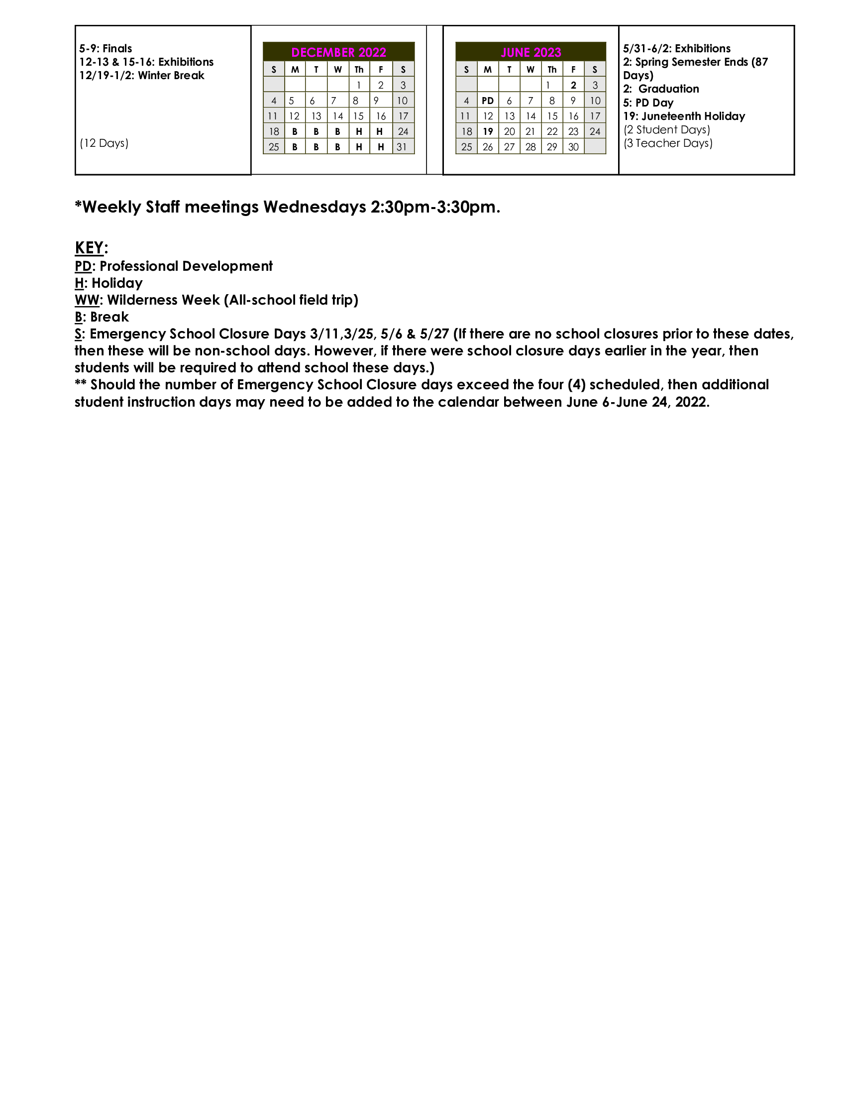 School Calendar - Bitney High School School Calendar - Bitney High School